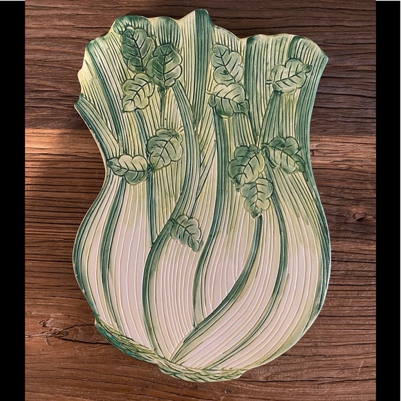 Vintage Italian Majalico Celery Trivet Decorative Plaque by Ceramiche Leonardo - Picture 1 of 12